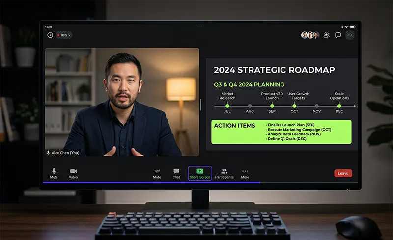 Strategy call with screen sharing